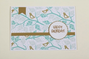 fröhliche Geburtstagskarte Glückwunschkarte in Handarbeit hergestellt - Handarbeit kaufen