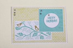 fröhliche Geburtstagskarte Glückwunschkarte in Handarbeit hergestellt - Handarbeit kaufen
