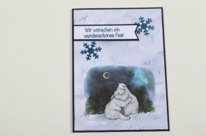 schöne Weihnachtskarte in aufwändiger Handarbeit hergestellt: Umarmung schicken - Handarbeit kaufen