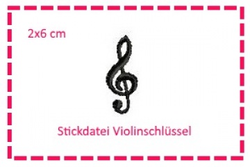 Stickdatei Violinenschlüssel 2x6cm