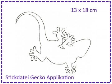 Gecko Applikation 13x18 Stickdatei