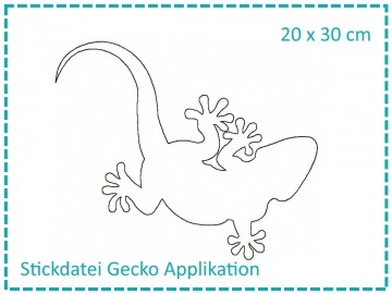 Gecko Applikation 20x30 Stickdatei