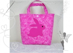 Kleine Kindertasche mit Hasenmotiv,Geschenk zu Ostern,rosa,für kleine Mädchen - Handarbeit kaufen