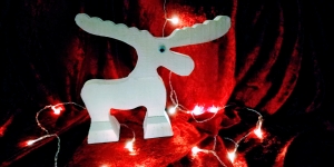 Der freundliche Weihnachtselch im Profil -  aus Holz…leuchtet - jetzt noch abholen 