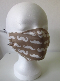 Mund - und Nasenmaske - wiederverwendbar - waschbar - moustache - für Männer - Männermaske - nachhaltig - zero waste