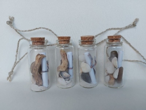 4er Set Geschenkanhänger maritim als kleine Flaschenpost, 7 cm, kaufen   - Handarbeit kaufen
