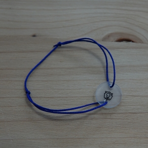 Blaues Armband (0,8 mm) mit selbstgemaltem Tiger-Anhänger