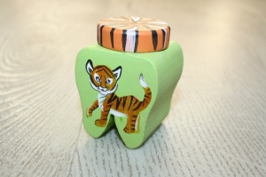 Spitzbub Milchzahndose Zahndose - TIger Geschenk von der Zahnfee handbemalt