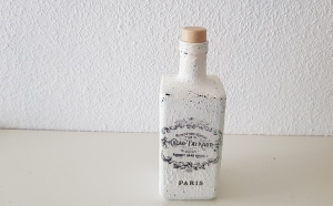 Handgefertigte, upcycling Dekoflasche in Shabby chic Vintage Stil