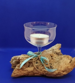 Einzigartiger und außergewöhnlicher Kerzenständer für Teelichter aus Treibholz/Holz/Wurzel mit alten Gläsern (Kopie id: 100322301)
