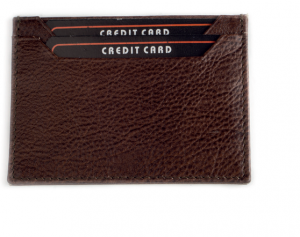 dunkelbraune Kreditkartehalter