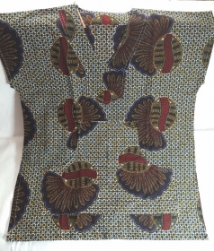 Afrikanisches Shirt mit Kängurutasche in gedeckten Farben un Gr. XL