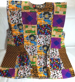 Farbenfrohes afrikanisches Shirt mit seitlich eingearbeiteten Taschen in Gr. L  - Handarbeit kaufen