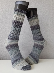 gestrickte Socke , Gr.46/47 Shadow Grau - Handarbeit kaufen