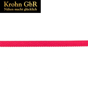 4 Meter Elastisches Schrägband Jacquard 12mm pink (0,94 EUR/m) - Faltenband, Kantenband, Einfassband
