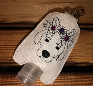 Taschenbaumler/ Schlüsselanhänger, Anhänger für Desinfektionsmittel Hund  - Handarbeit kaufen