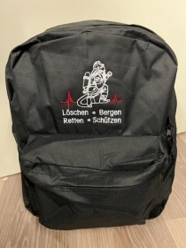 Sehr schöner bestickter Rucksack für Erwachsene Rucksack Feuerwehr Herzlinie - Handarbeit kaufen