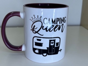Sehr schöne bedruckte Motto Keramik Tasse Camper Queen, Camper Tasse  - Handarbeit kaufen