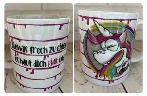 Sehr schöne bedruckte Keramik Tasse, lustiger Spruch, Einhorn - Handarbeit kaufen