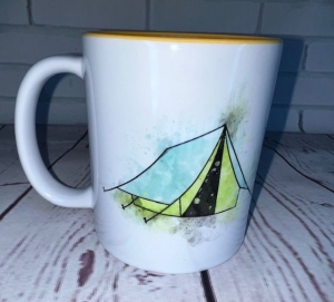 Sehr schöne bedruckte Motto Keramik Tasse Camper, Camper Tasse Zelt,Therapie  zweiseitig bedruckt - Handarbeit kaufen