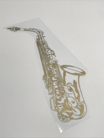 Saxophone Bügelbild in Gold, Flexfolie,