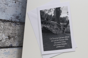 Trauerkarte mit Fotomotiv Brücke