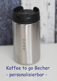 Individuell gravierter Kaffe to go Becher