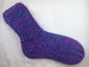 Handgestrickte extra dicke Socken in türkis, pink, lila meliert in Größe 40/41 bestellen 