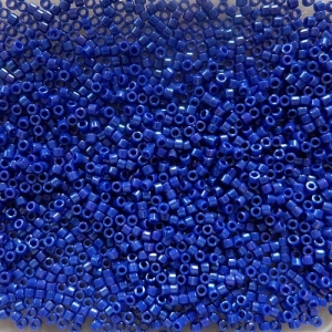5 gr. Miyuki Delica, Zylinderperlen, royal blue lüster, dunkelblau lüster, zum Herstellen gefädelter oder gehäkelter Schmuckstücke aus Glasperlen