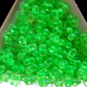 20 Gramm Farfalle Perlen, 3,2 x 6,5 mm - neon grün, Schmetterlingsperlen, böhmische Glasperlen - Handarbeit kaufen