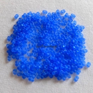 20 Gramm Farfalle Perlen, 2 x 4 mm - saphire blau matt, Schmetterlingsperlen, böhmische Glasperlen   - Handarbeit kaufen