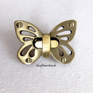 Großer Taschenverschluss bronze, Drehverschluss, Schmetterling