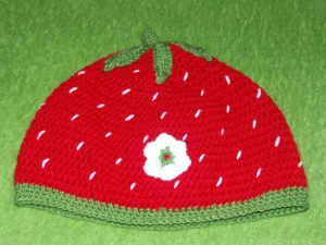 Mütze - Erdbeere -48cm