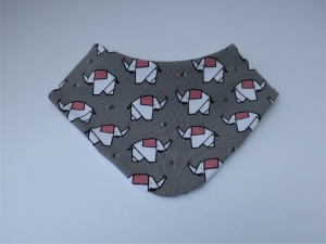 Dreieckstuch Babyhalstuch - aus Baumwolljersey in grau mit lustigen Elefanten - Geschenk fürs Baby