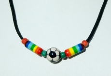 Halskette bunte Fußball-Welt Keramik Velourleder Geschenk 990.170322.134953_1
