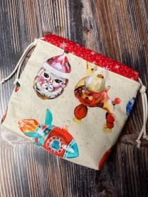 Projekttasche Stricktasche Geschenkbeutel  Weihnachten 