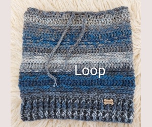 Mütze -Loop 2 in1 für Männer  Nackenwärmer Blau-Grau