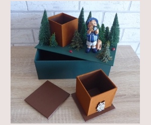 Geschenkverpackung / Schachtel / Aufbewahrung - Waldspaziergang 2