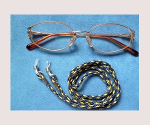 Brillenband dunkelblau-gelb